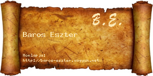 Baros Eszter névjegykártya